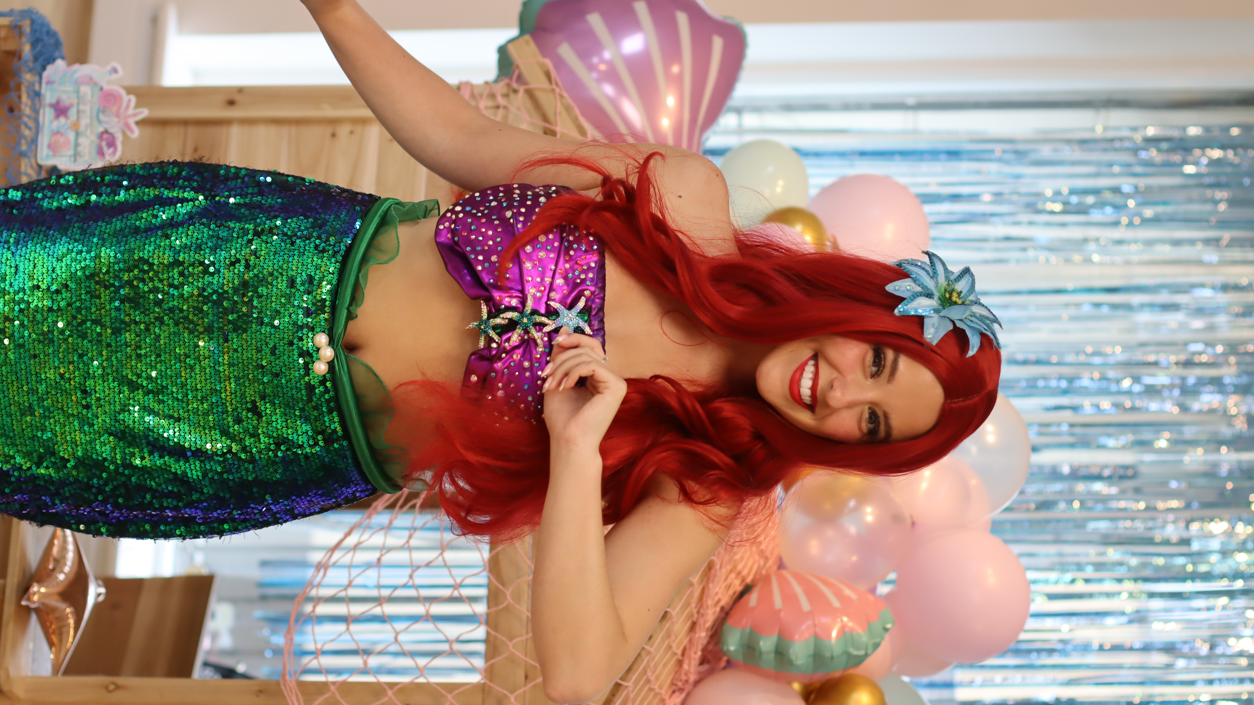 A costumed mermaid party entertainer at Dreami Play Café